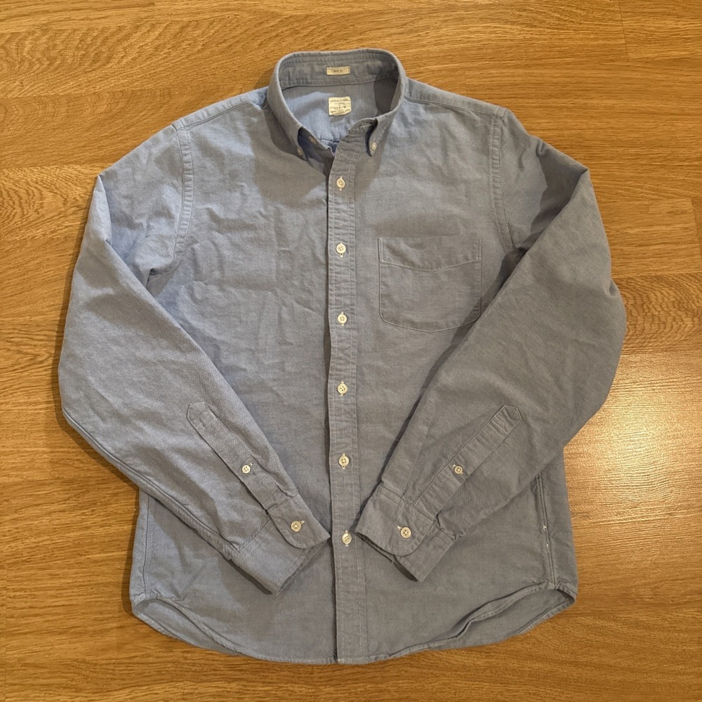 J Crew Vintage Oxford Shirt Men's Blue Small Slim Fit Long Sleeve Button Down